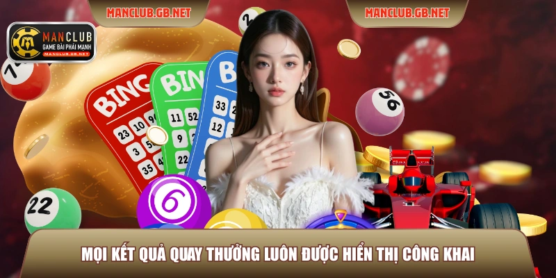 Mọi kết quả quay thưởng luôn được hiển thị công khai